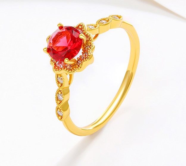 Pomegranate Red Gemstone Ring