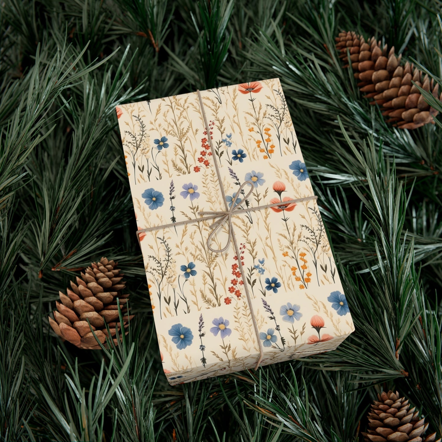 Blue Wildflower Gift Wrapping Paper