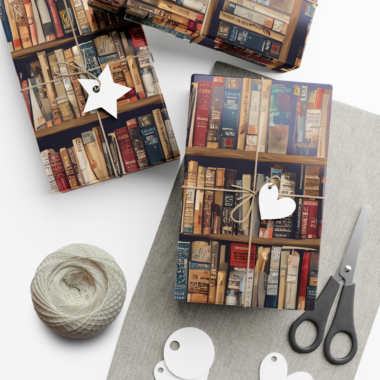 Book Shelf Gift Wrapping Paper