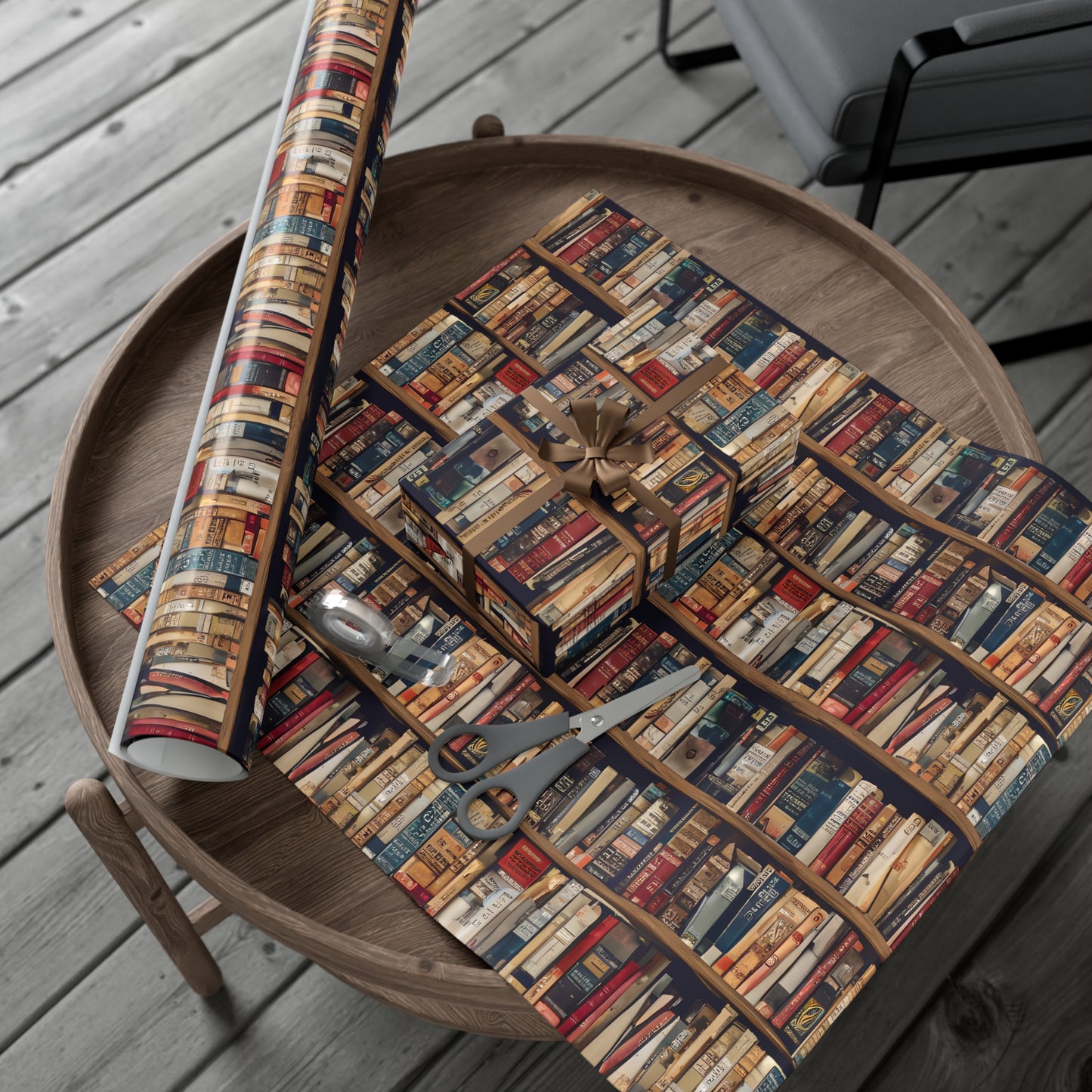 Book Shelf Gift Wrapping Paper