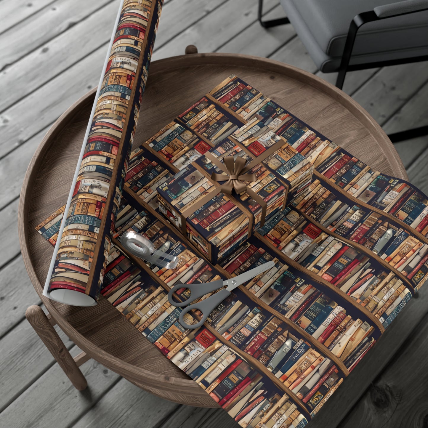 Book Shelf Gift Wrapping Paper