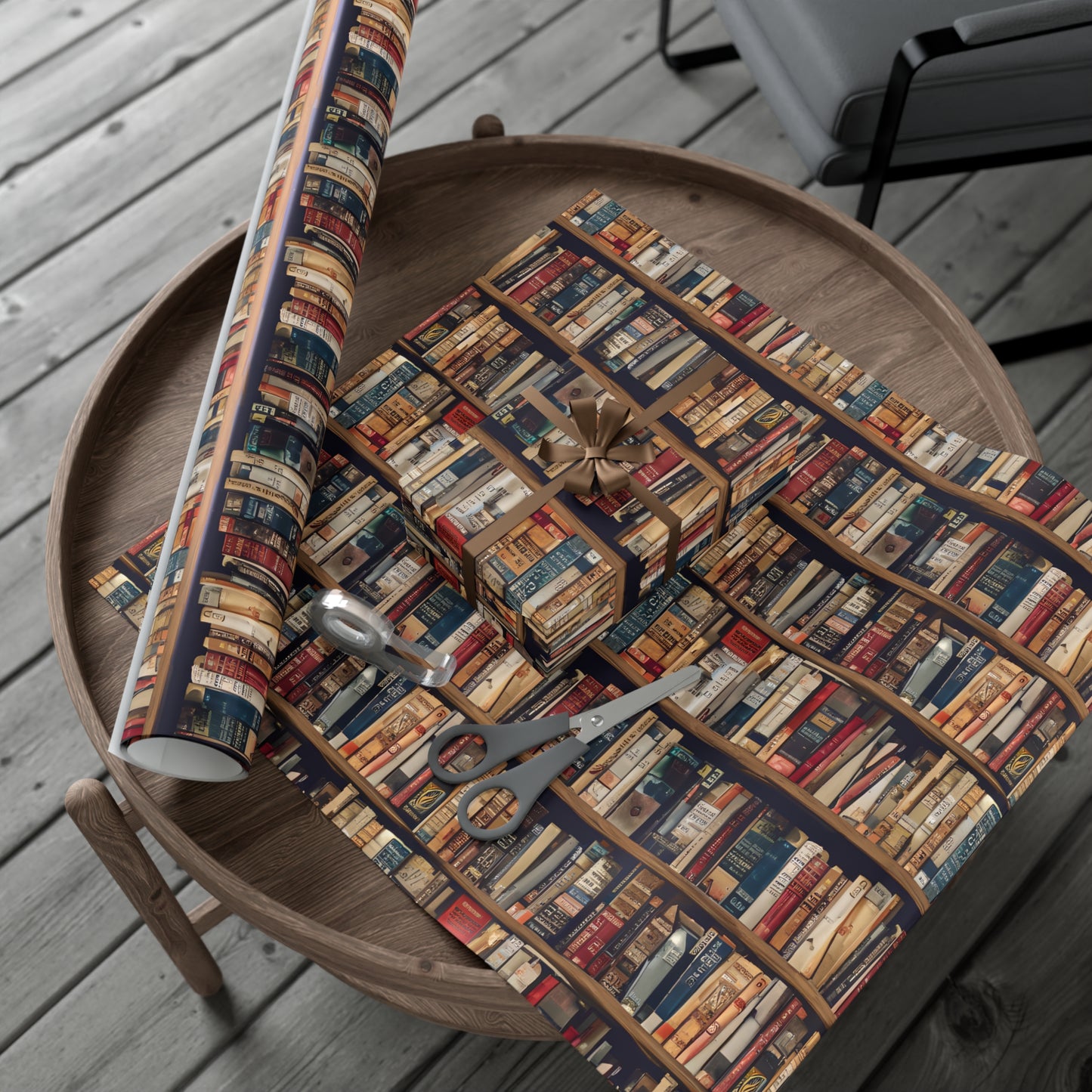 Book Shelf Gift Wrapping Paper