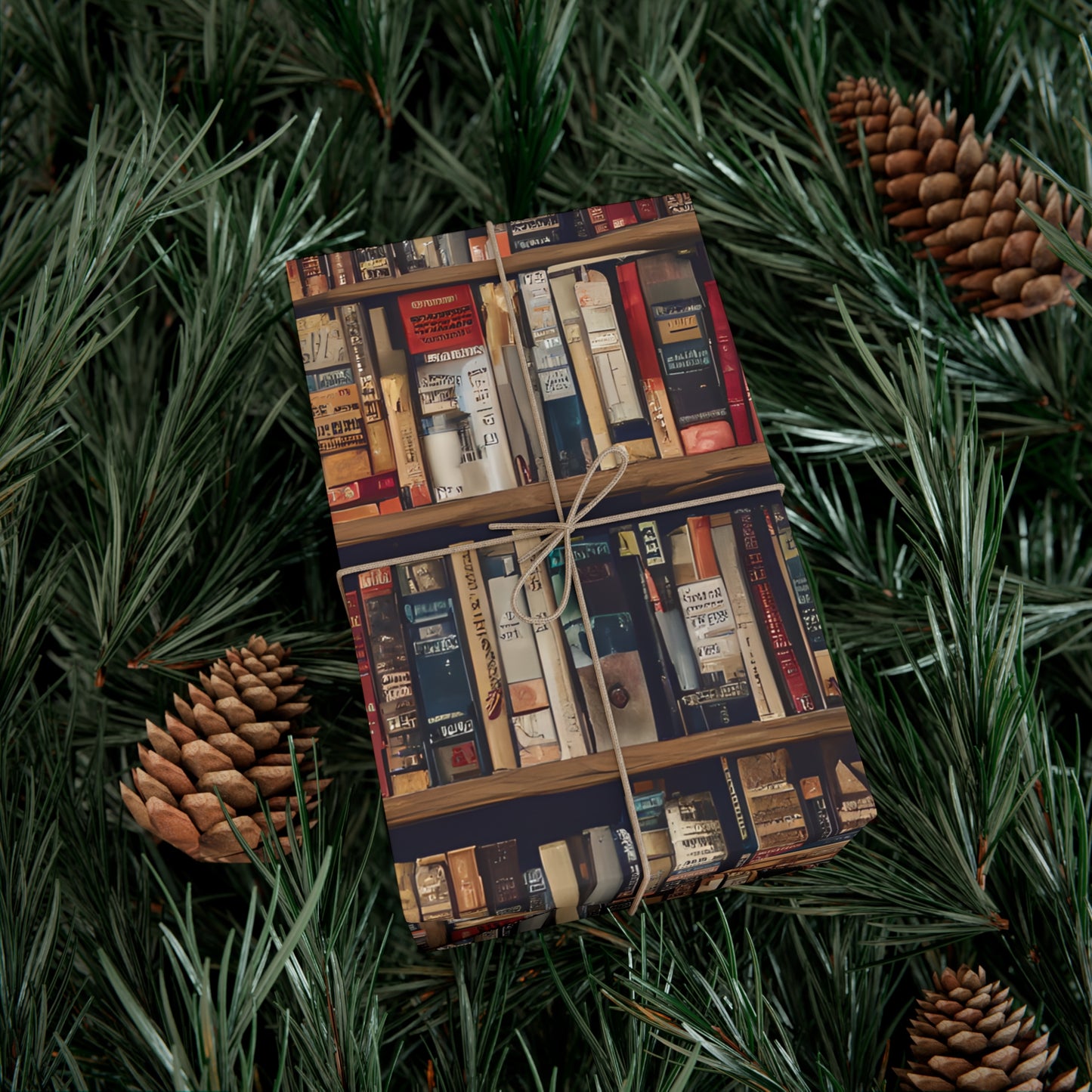 Book Shelf Gift Wrapping Paper