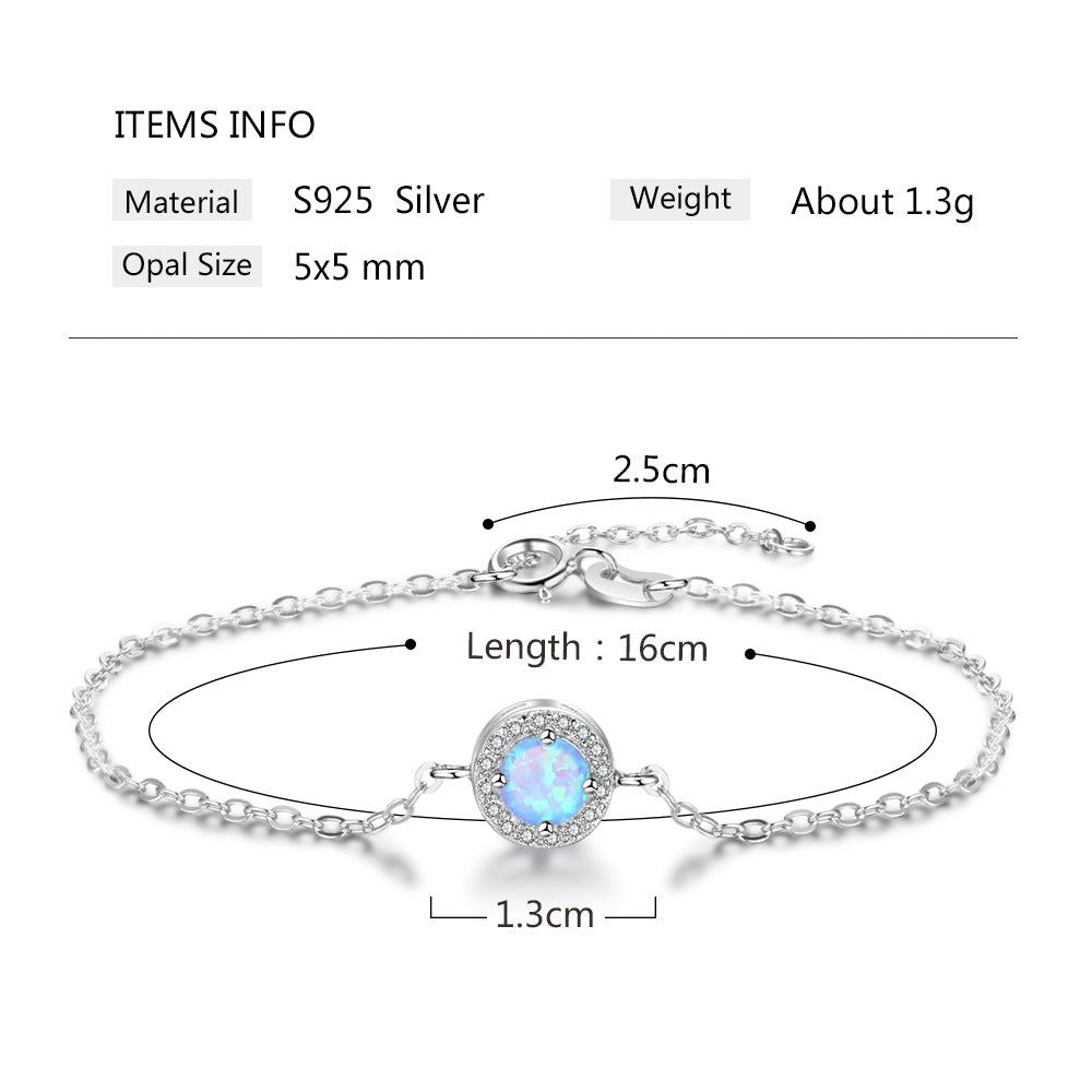 Sterling Silver Opal Bracelet
