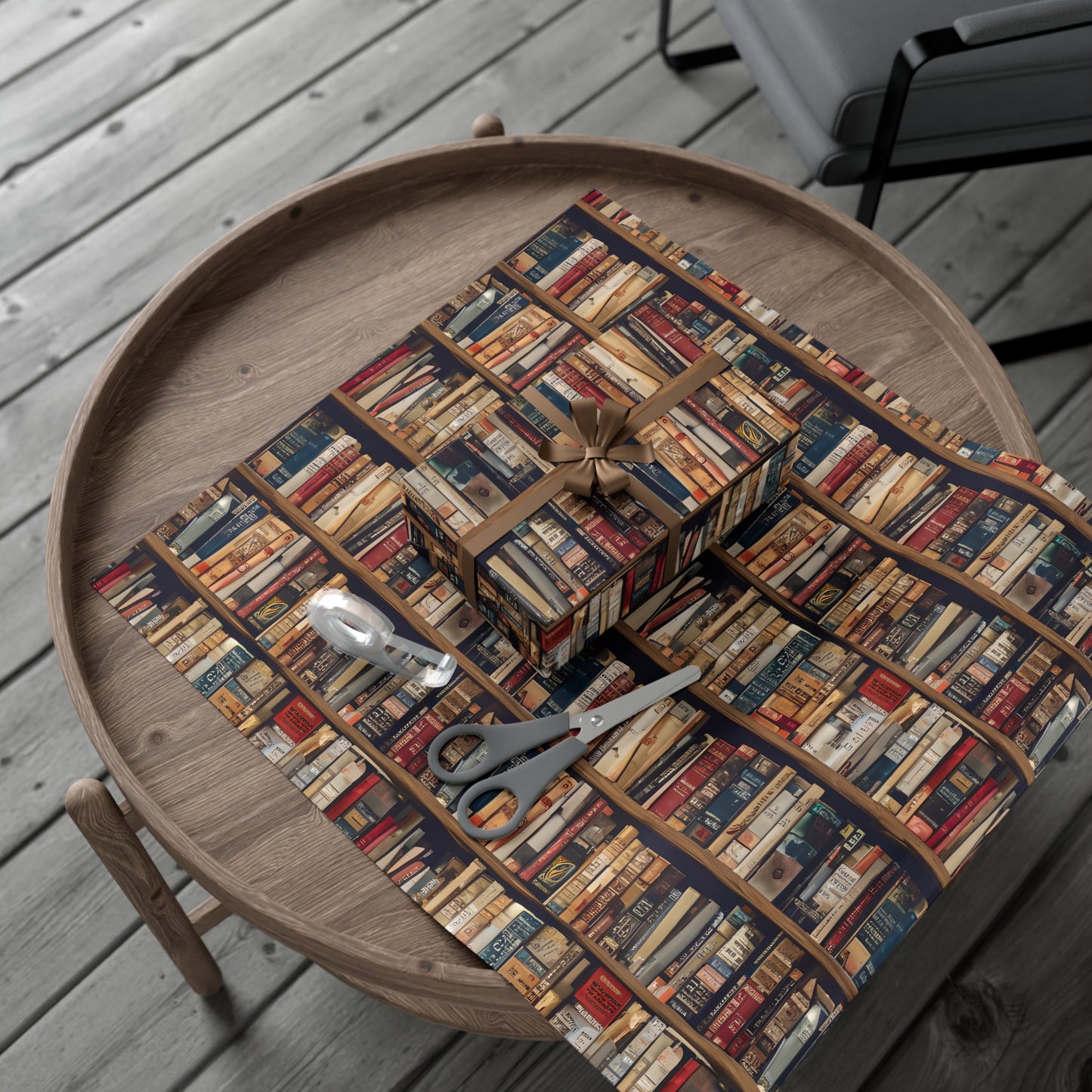 Book Shelf Gift Wrapping Paper