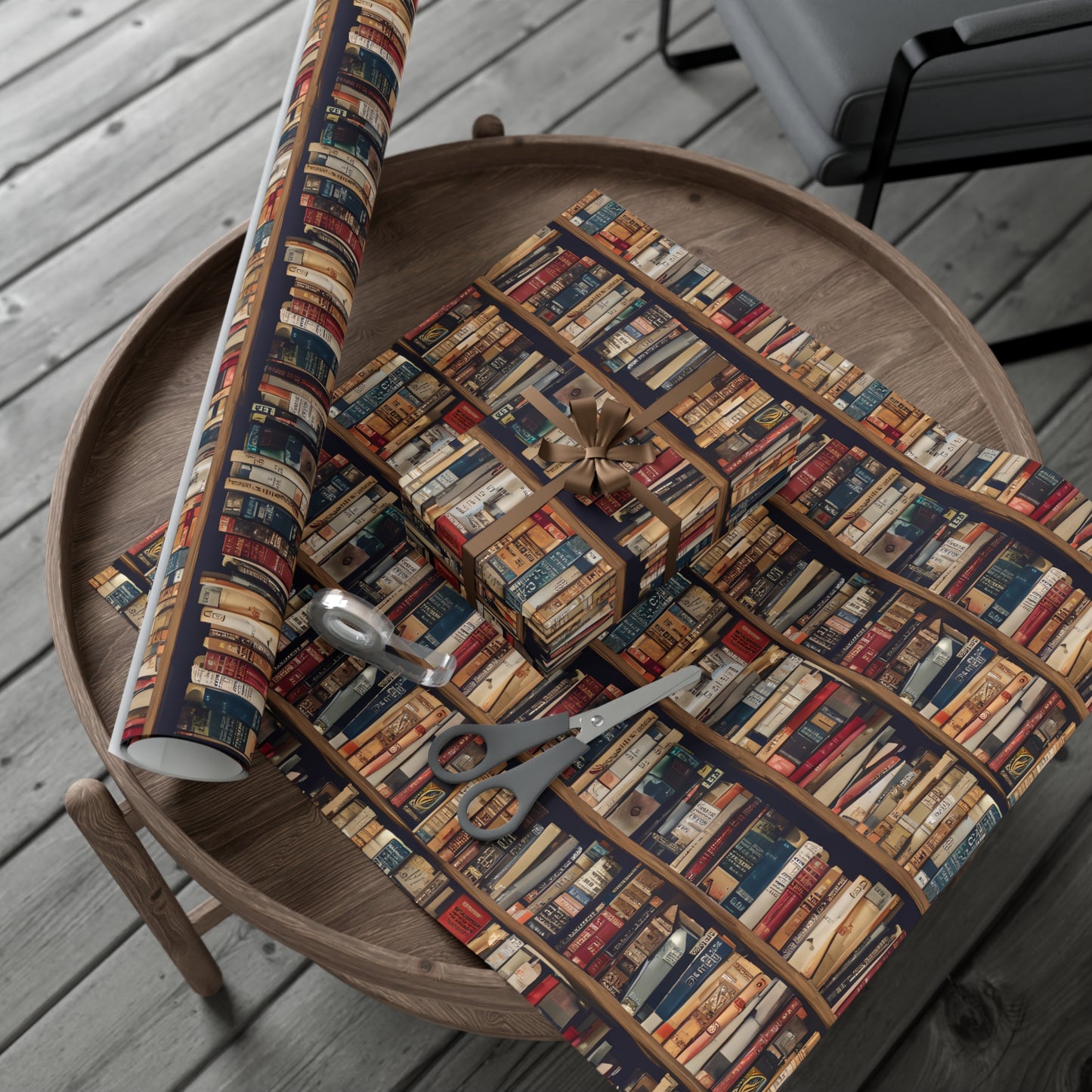 Book Shelf Gift Wrapping Paper