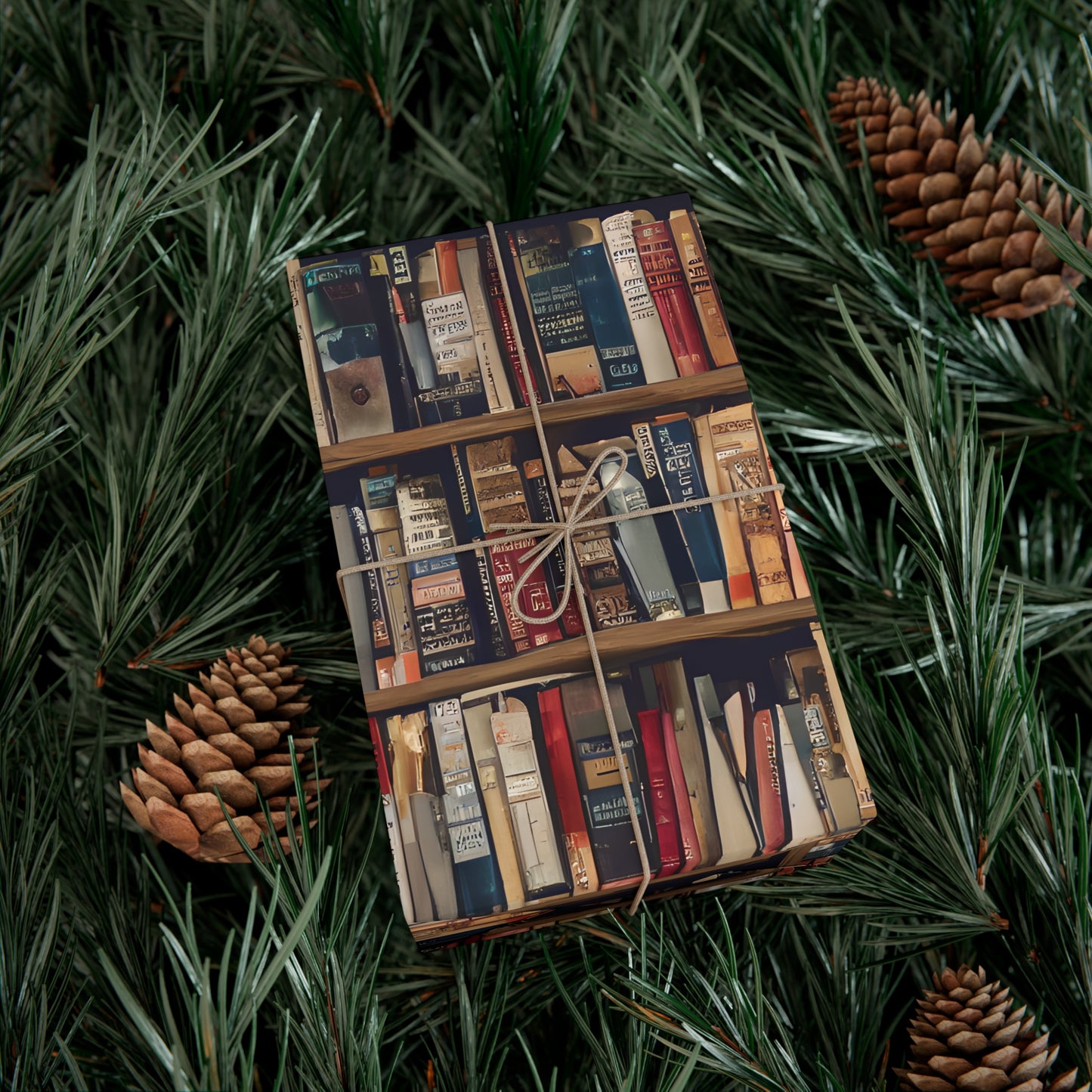 Book Shelf Gift Wrapping Paper