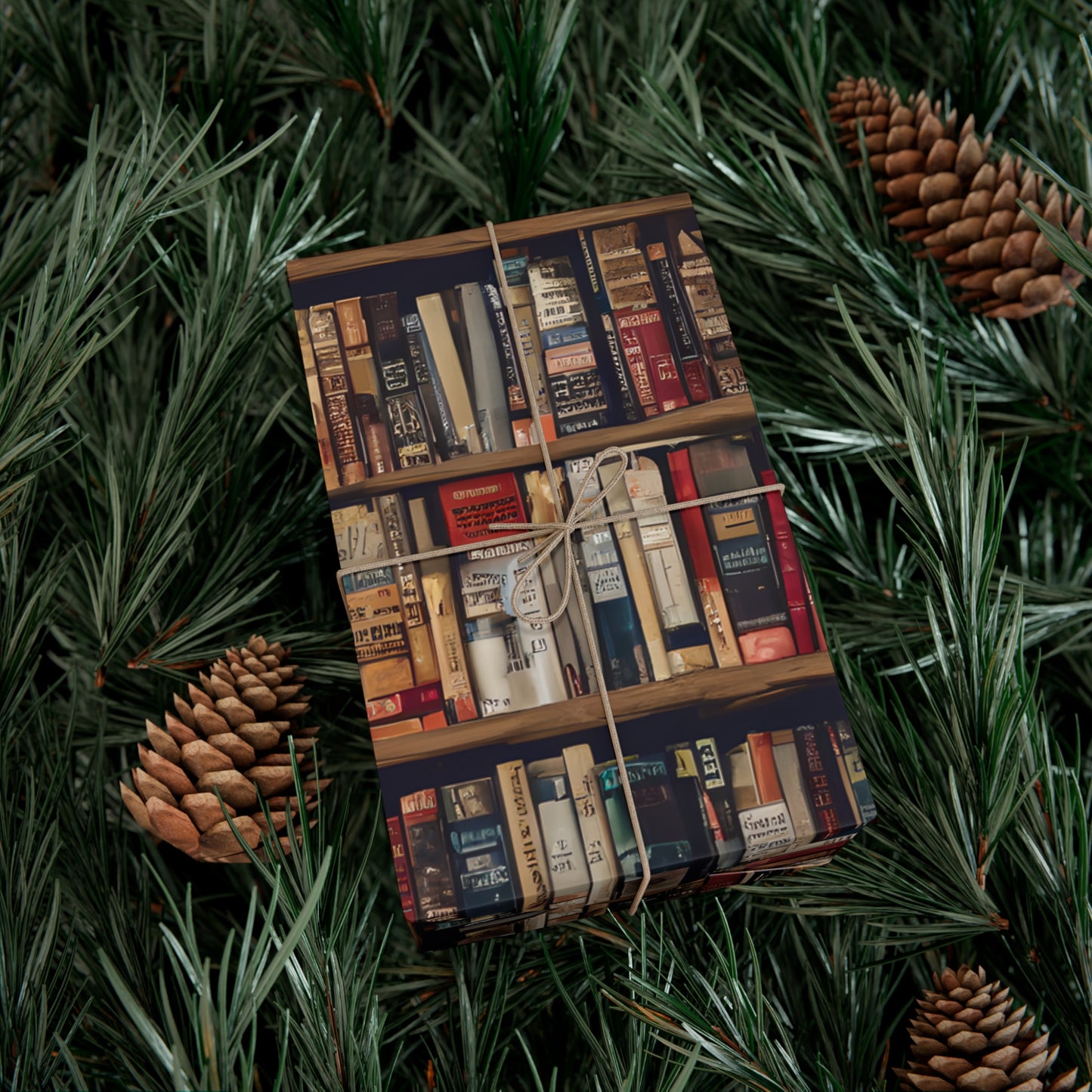 Book Shelf Gift Wrapping Paper