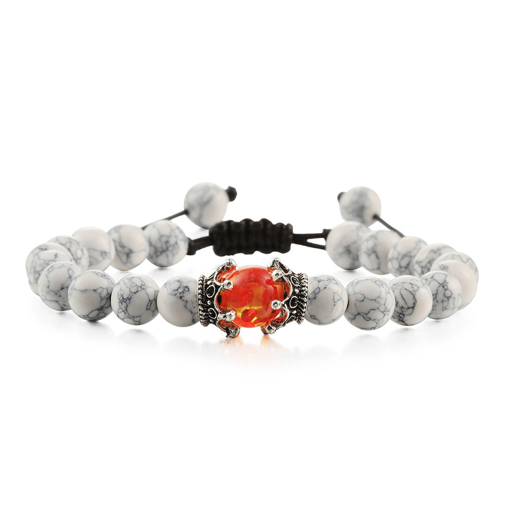 Beaded Rope Volcanic Stone Bracelet