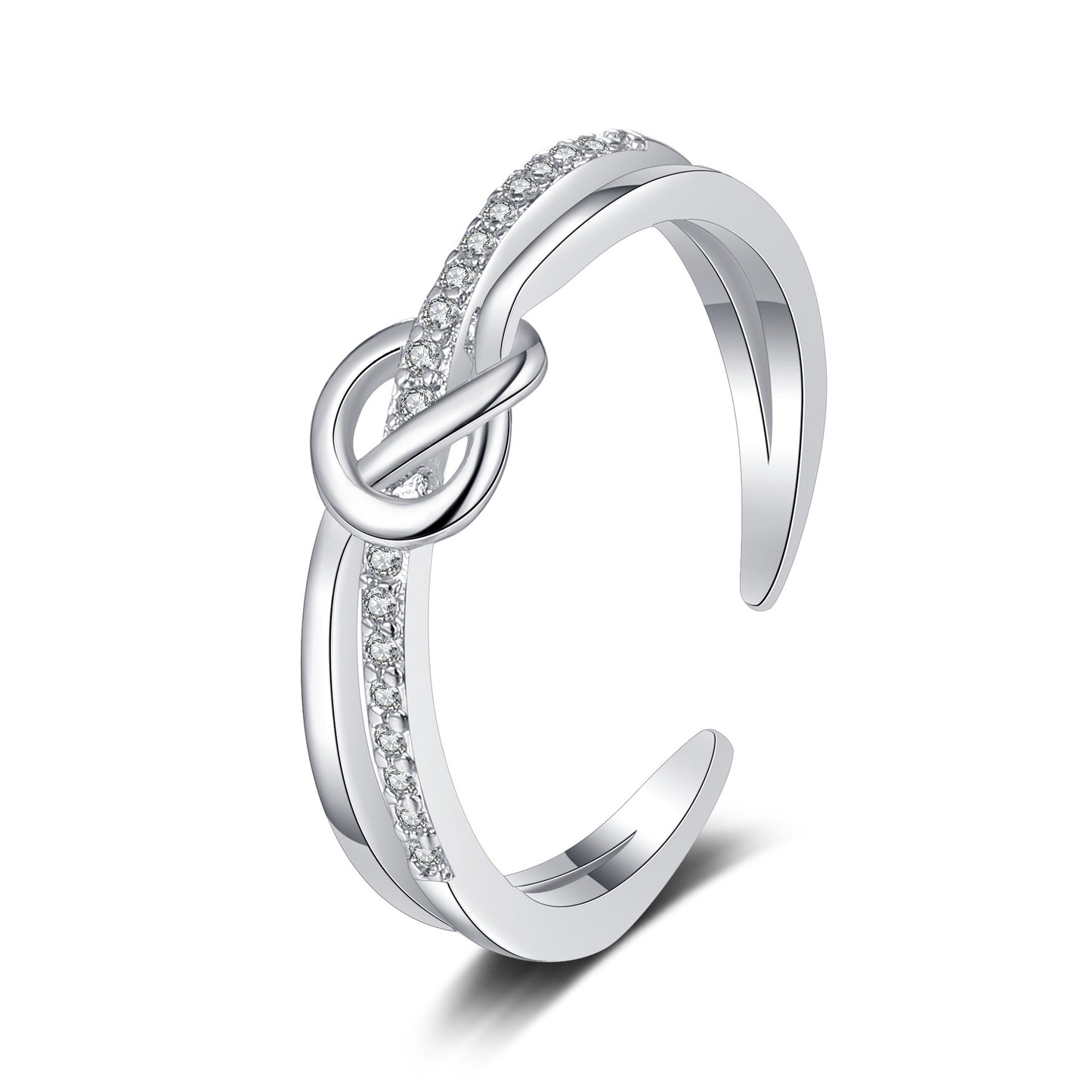 Single-row Diamond Knotted Ring