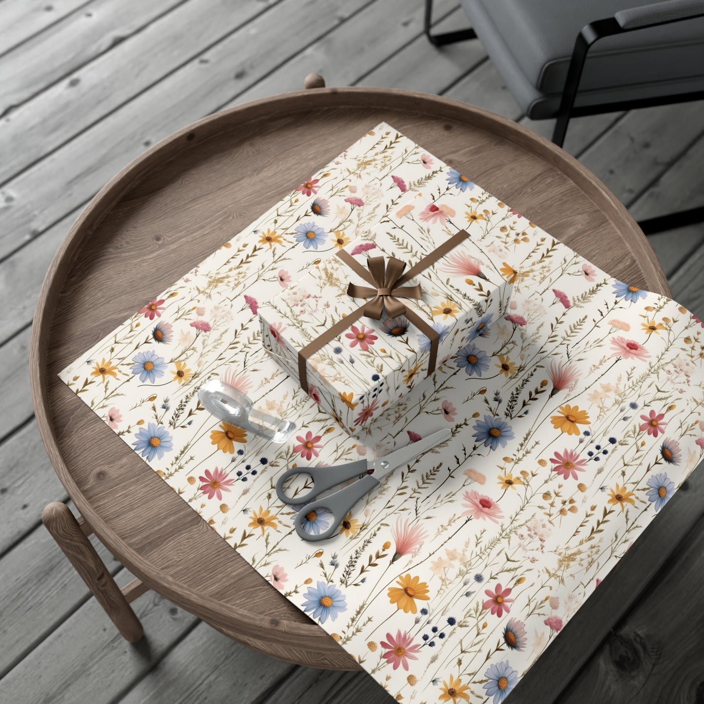 Pink Wildflower Gift Wrapping Paper