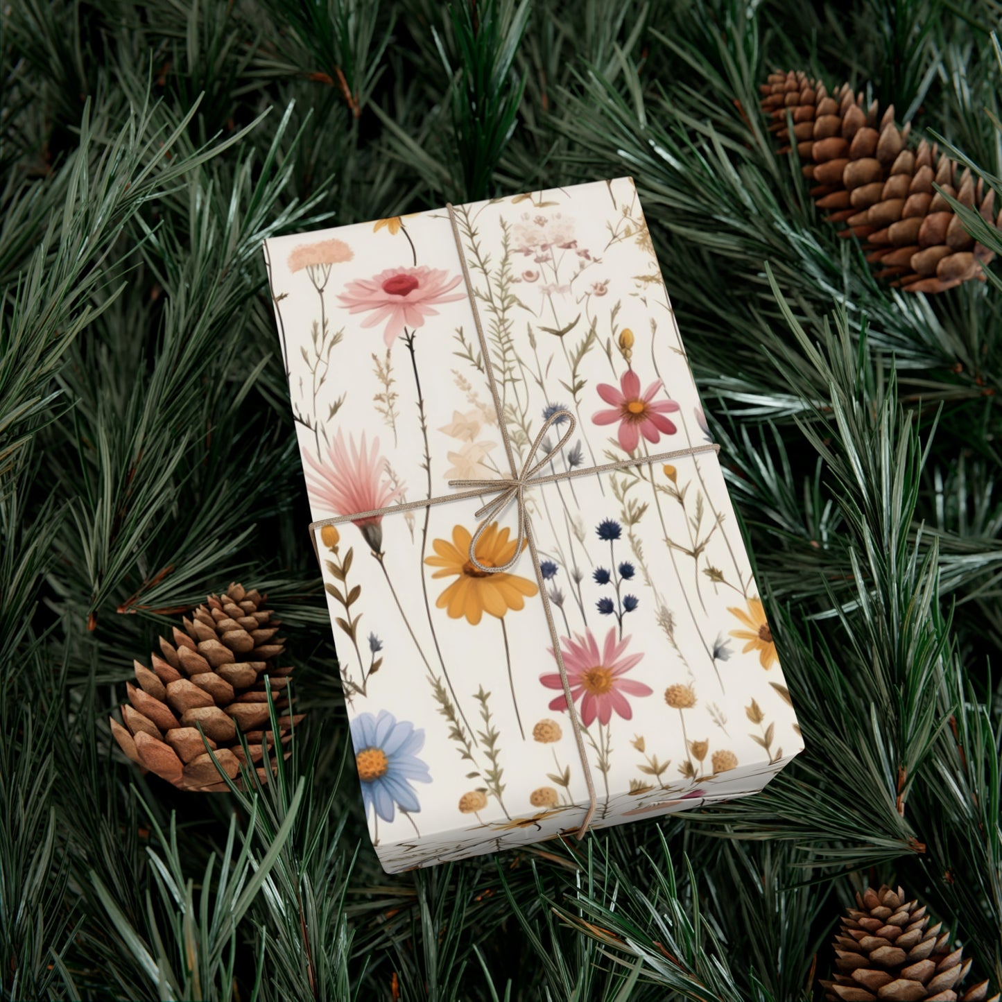 Pink Wildflower Gift Wrapping Paper