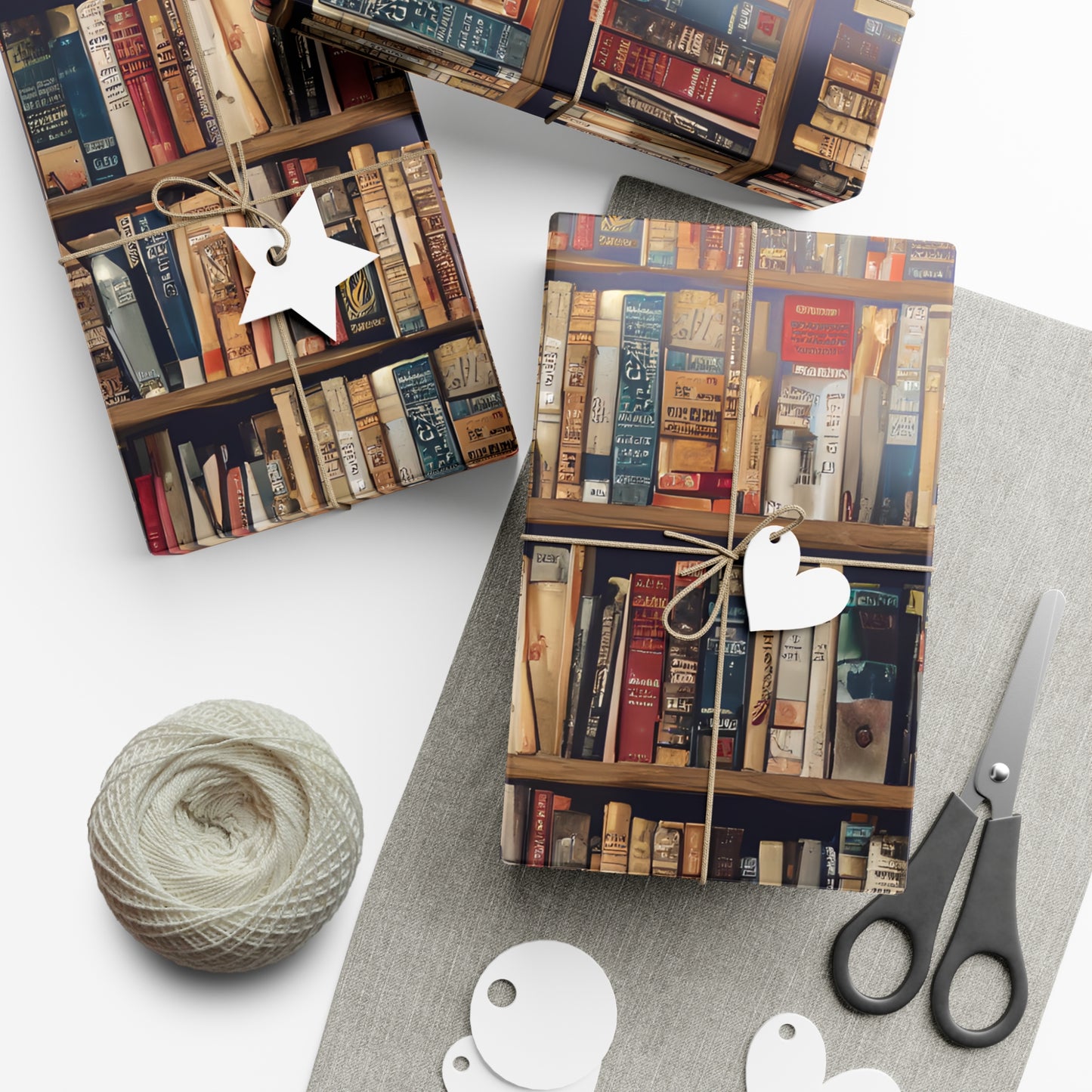 Book Shelf Gift Wrapping Paper