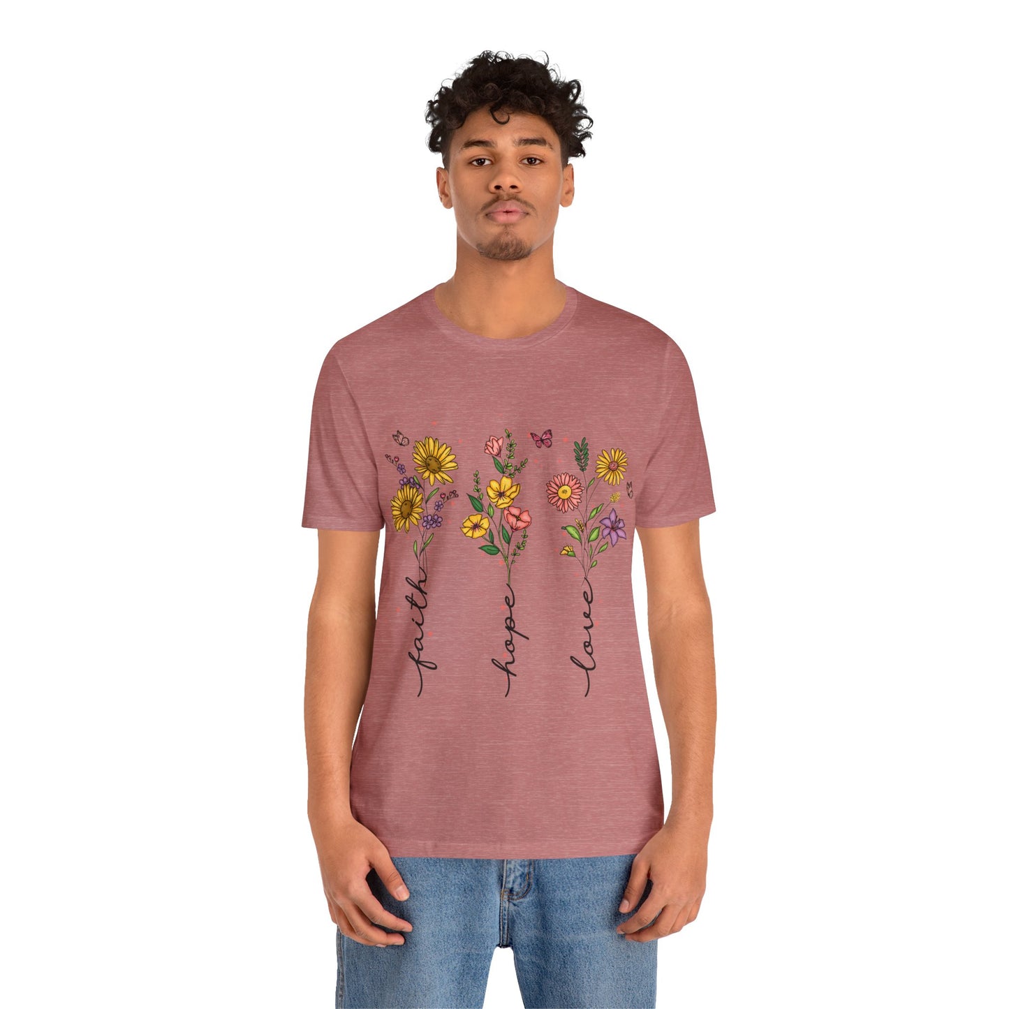 Bloom with Faith, Hope, and Love: Floral Graphic Tee