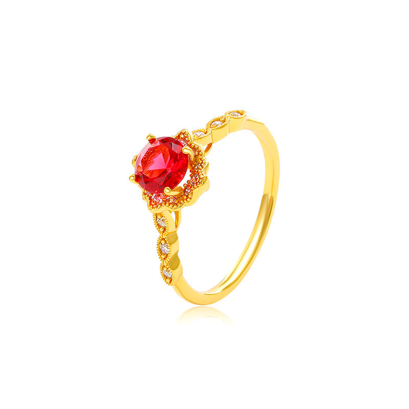 Pomegranate Red Gemstone Ring