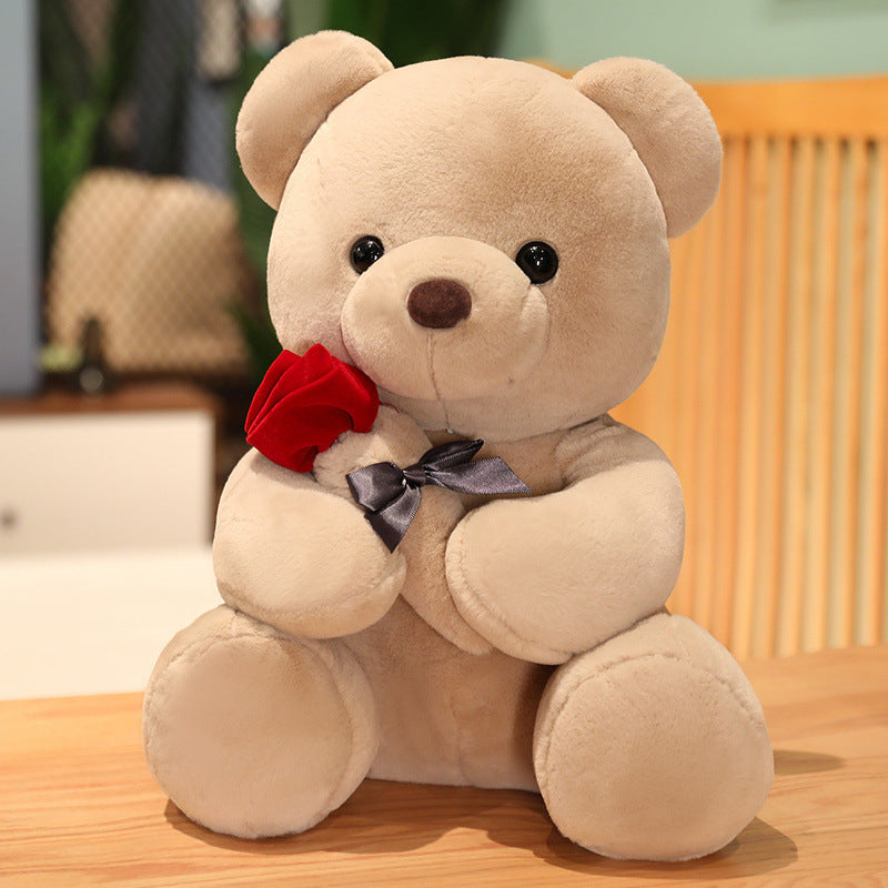 Roses Teddy Bear Plush Pillow