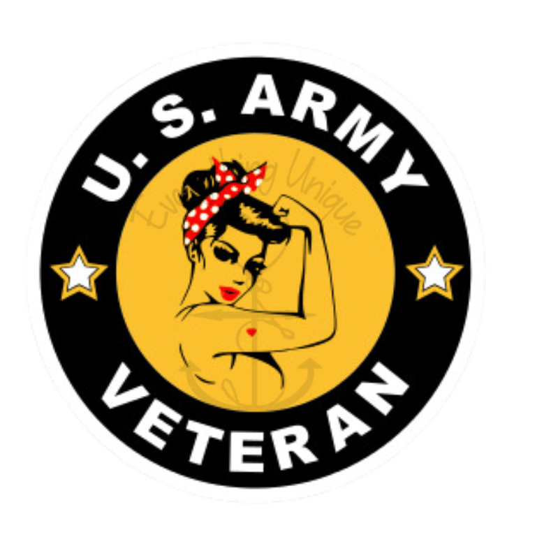 "female veteran stickers," "waterproof stickers for veterans," "Navy veteran stickers," "Marine Corps veteran stickers," "Army veteran stickers"