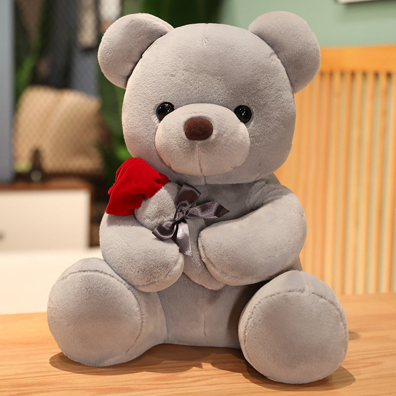 Roses Teddy Bear Plush Pillow