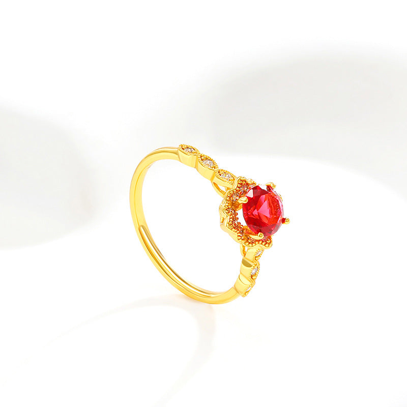 Pomegranate Red Gemstone Ring