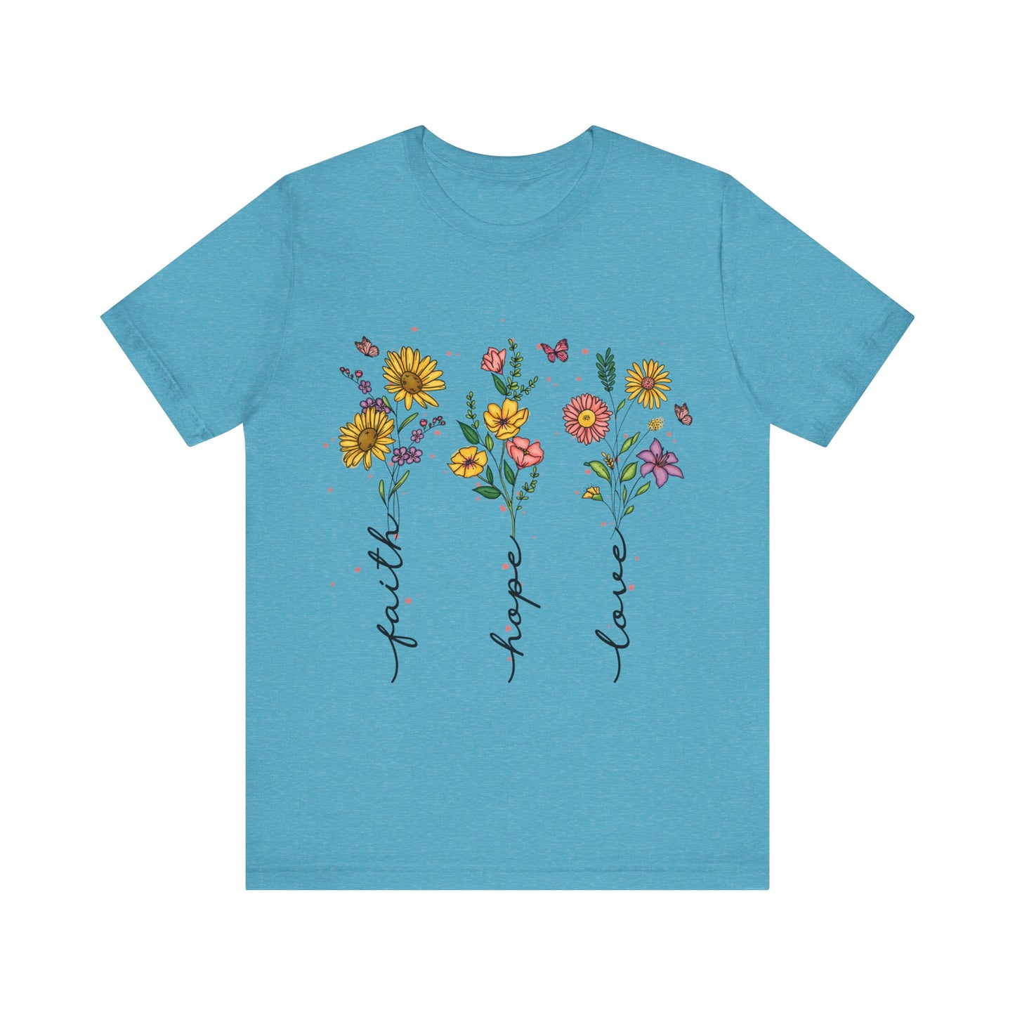 Bloom with Faith, Hope, and Love: Floral Graphic Tee