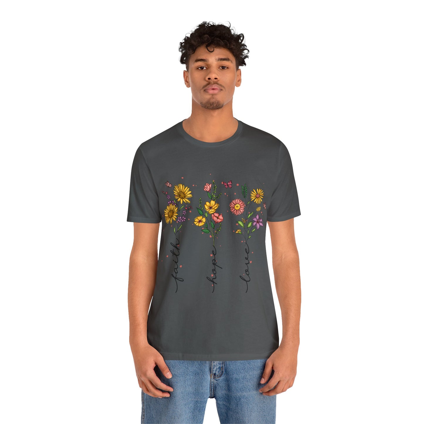 Bloom with Faith, Hope, and Love: Floral Graphic Tee