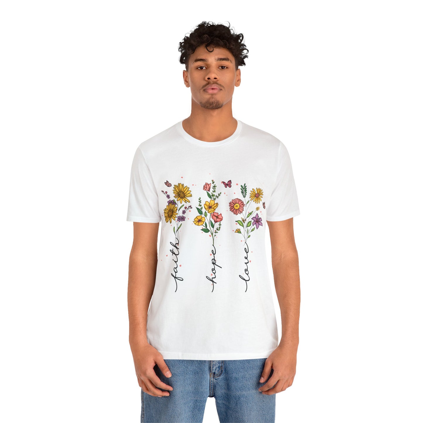 Bloom with Faith, Hope, and Love: Floral Graphic Tee