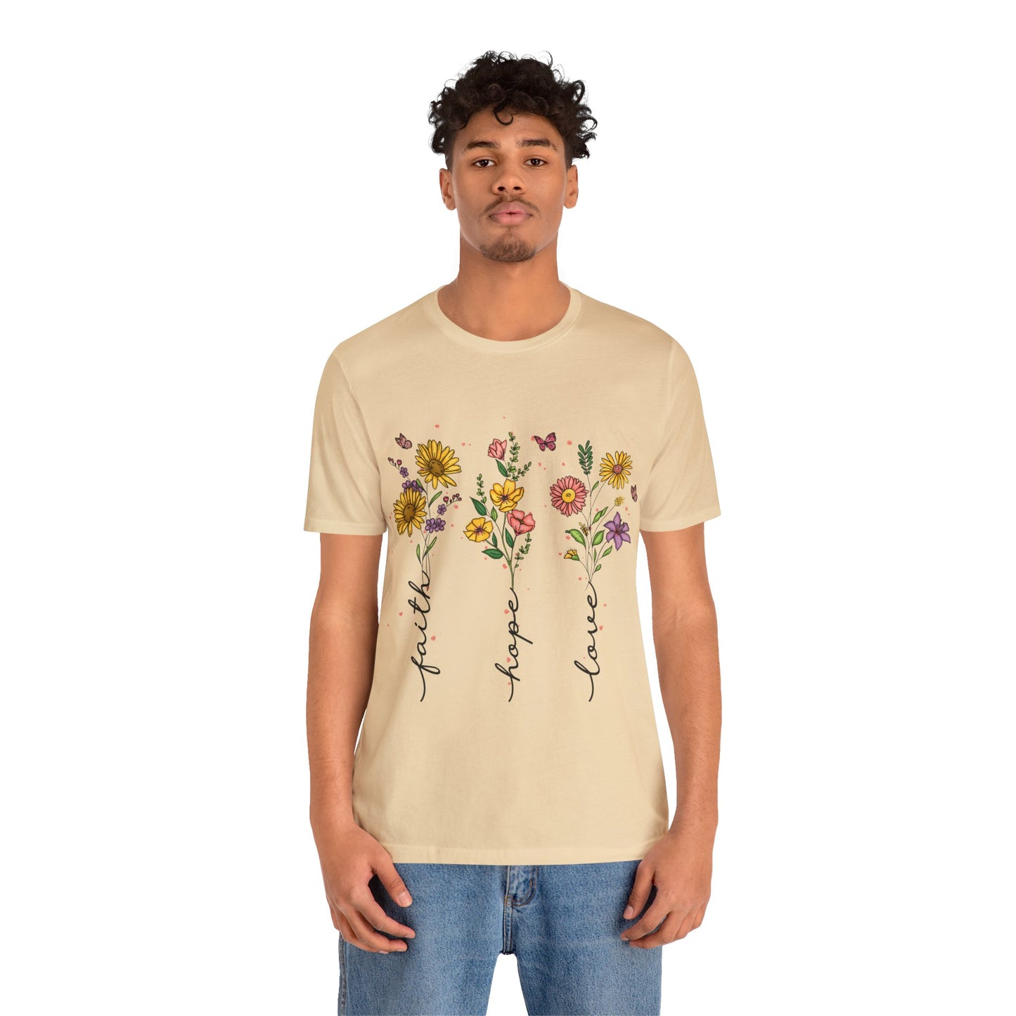 Bloom with Faith, Hope, and Love: Floral Graphic Tee