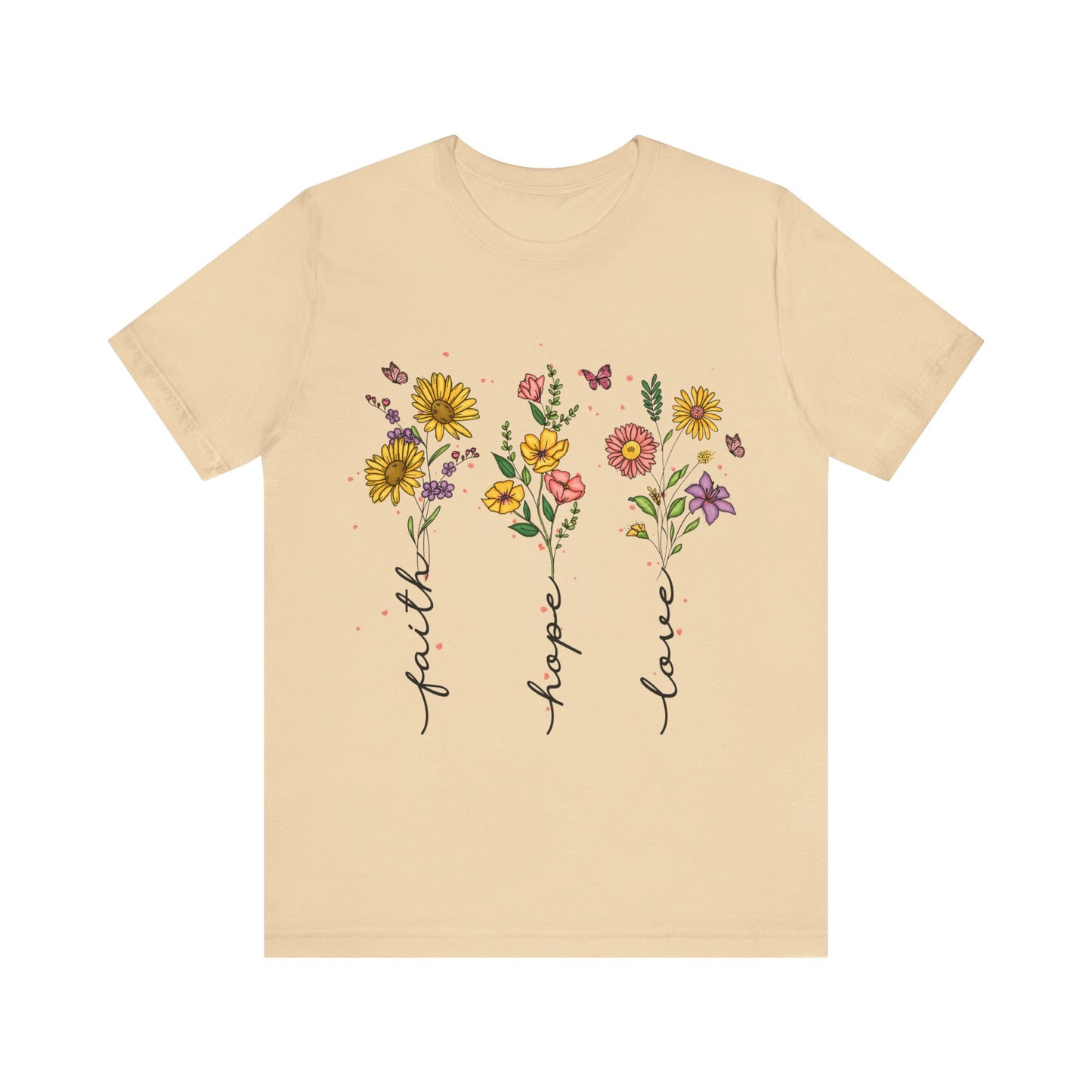 Bloom with Faith, Hope, and Love: Floral Graphic Tee