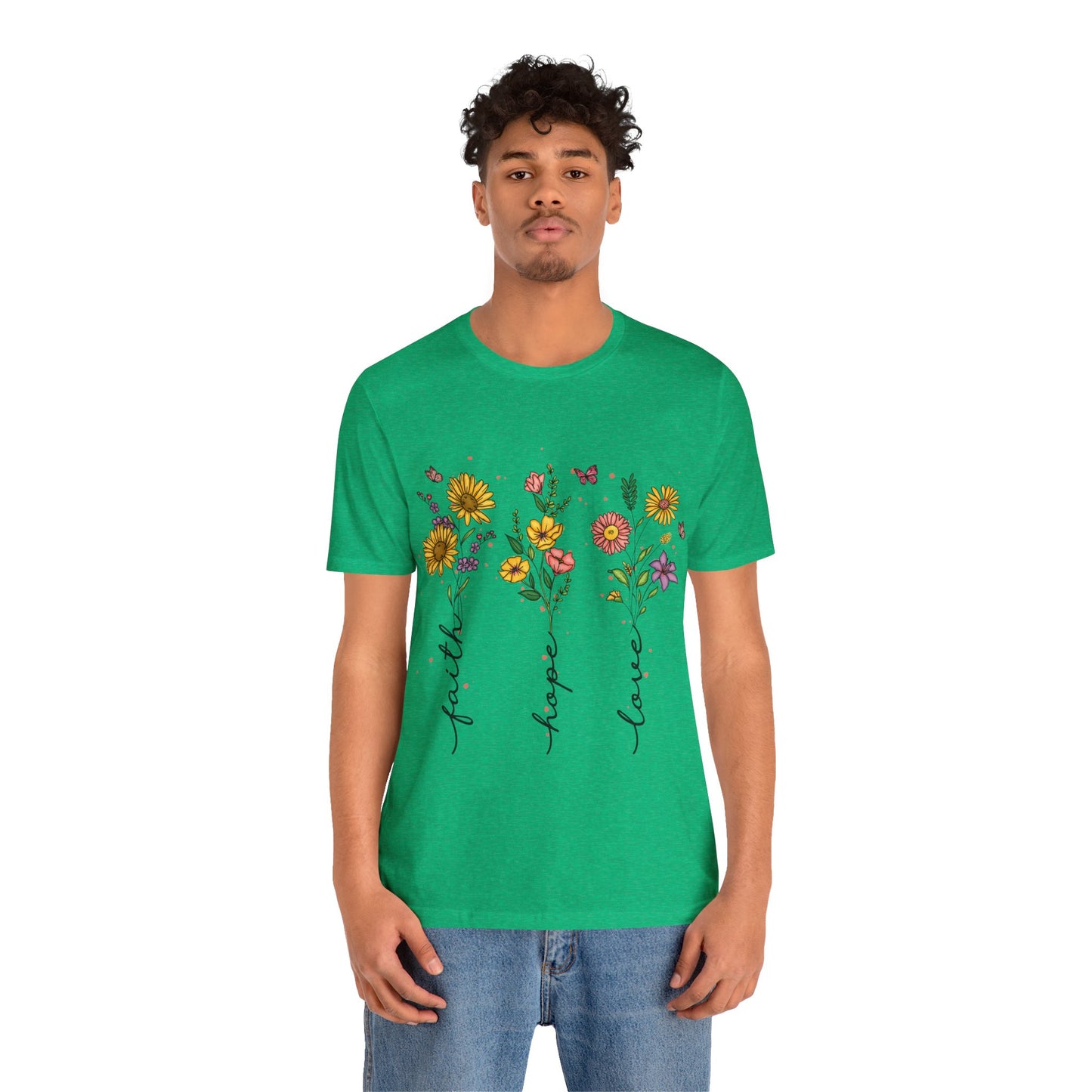 Bloom with Faith, Hope, and Love: Floral Graphic Tee