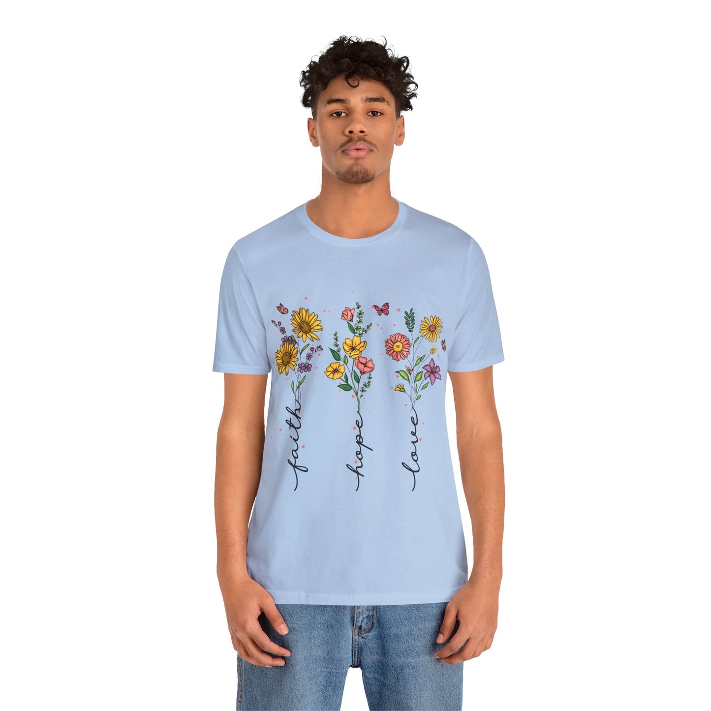 Bloom with Faith, Hope, and Love: Floral Graphic Tee