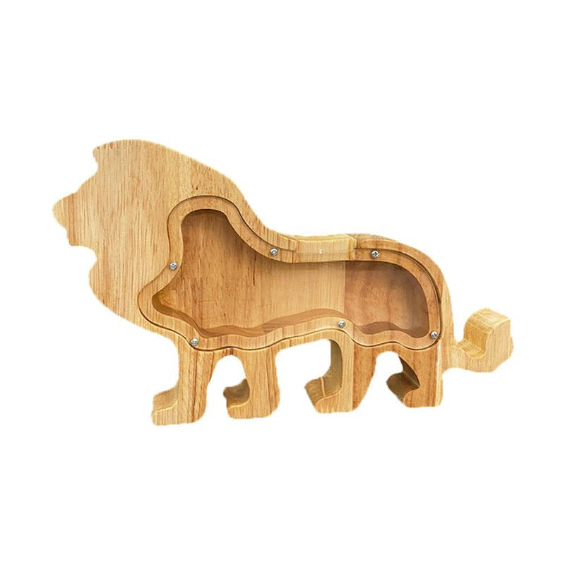 lion piggy bank, Personalized piggy bank, wooden piggy bank, kids piggy bank, animal piggy bank, custom piggy bank, name piggy bank, coin bank for kids, nursery decor, kids room decor, personalized gift for kids, savings for kids.