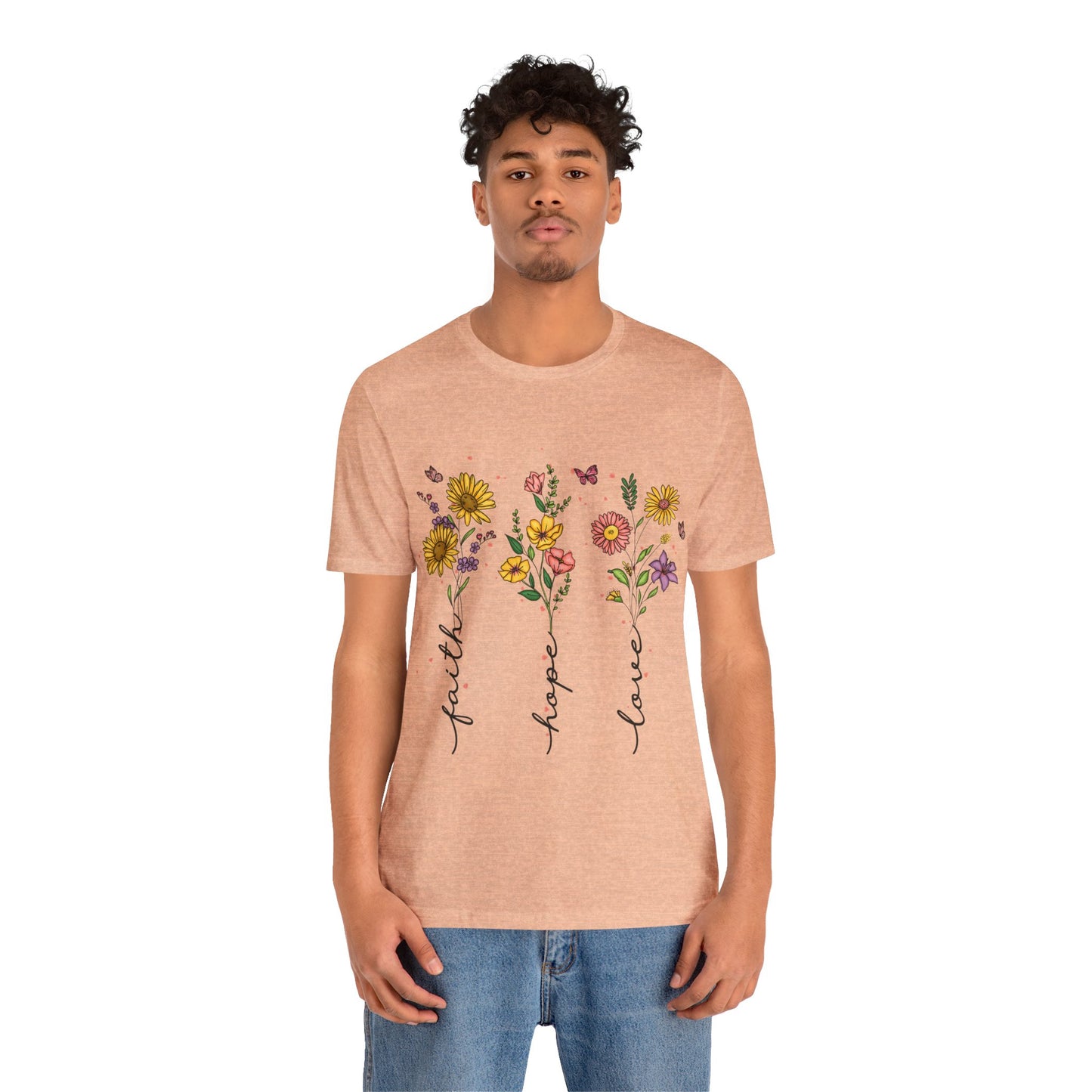Bloom with Faith, Hope, and Love: Floral Graphic Tee