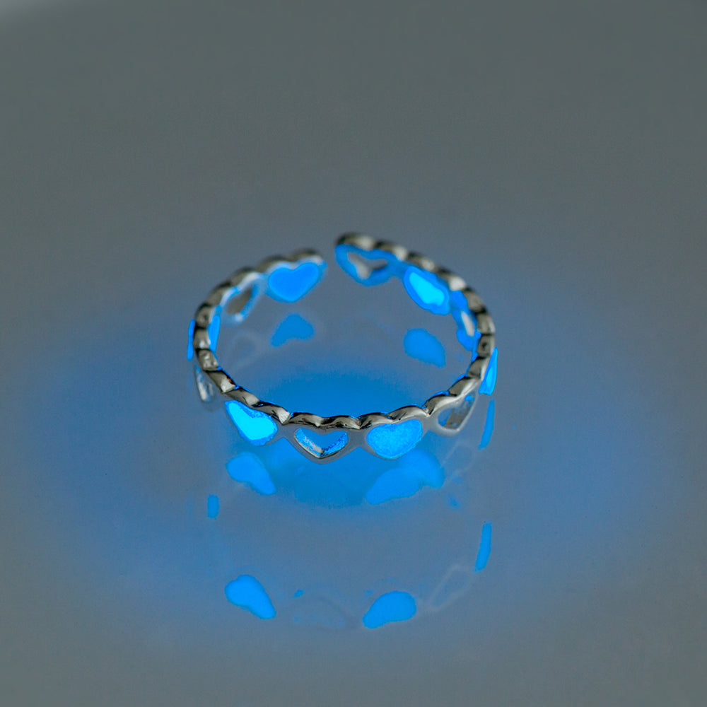 Luminous Heart Ring Adjustable Ring