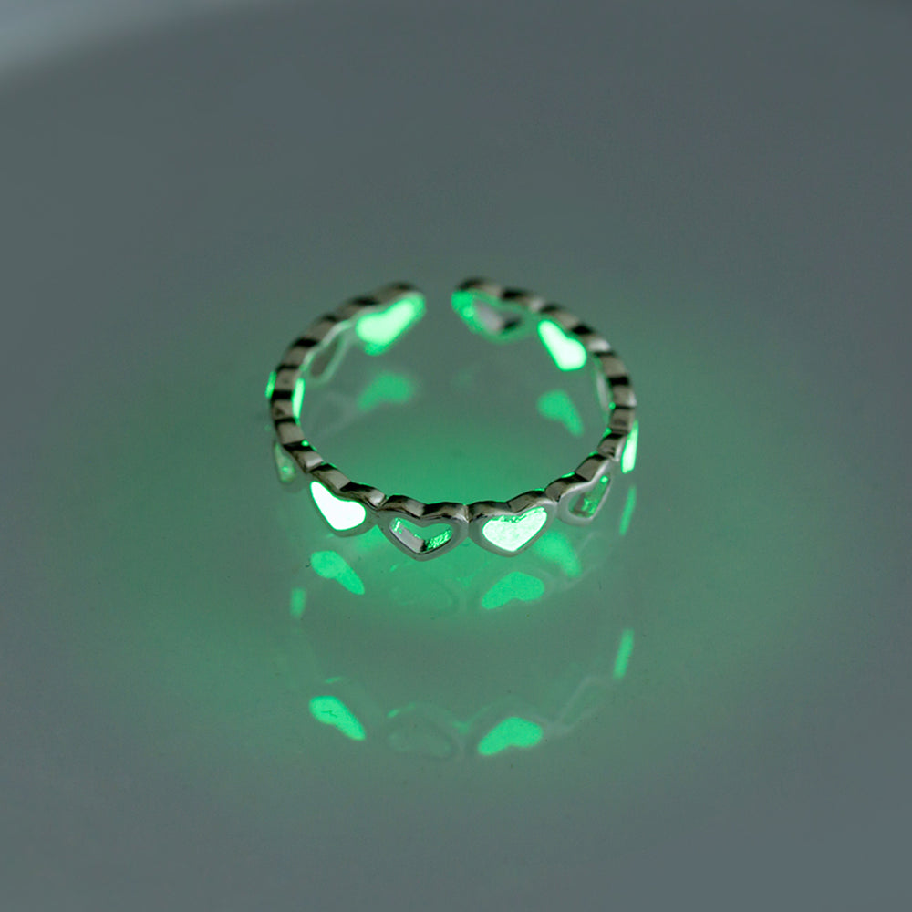 Luminous Heart Ring Adjustable Ring