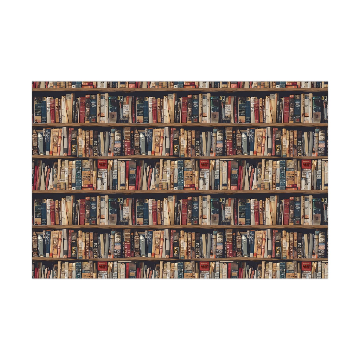 Book Shelf Gift Wrapping Paper
