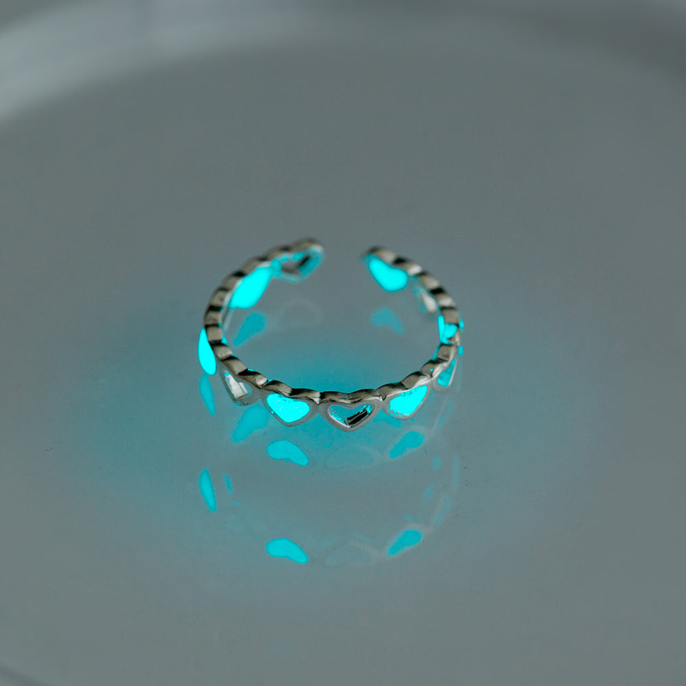 Luminous Heart Ring Adjustable Ring