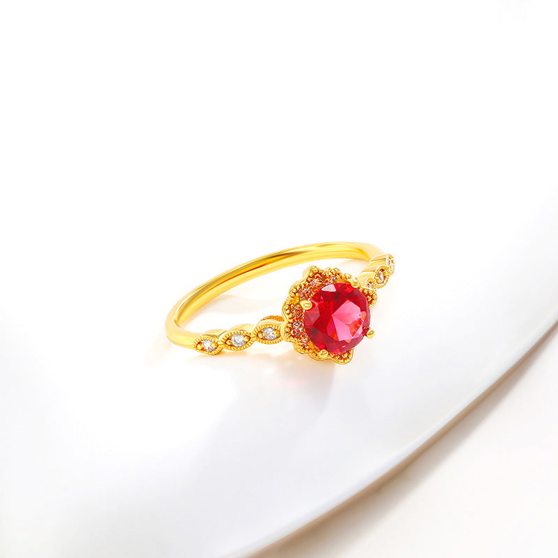 Pomegranate Red Gemstone Ring