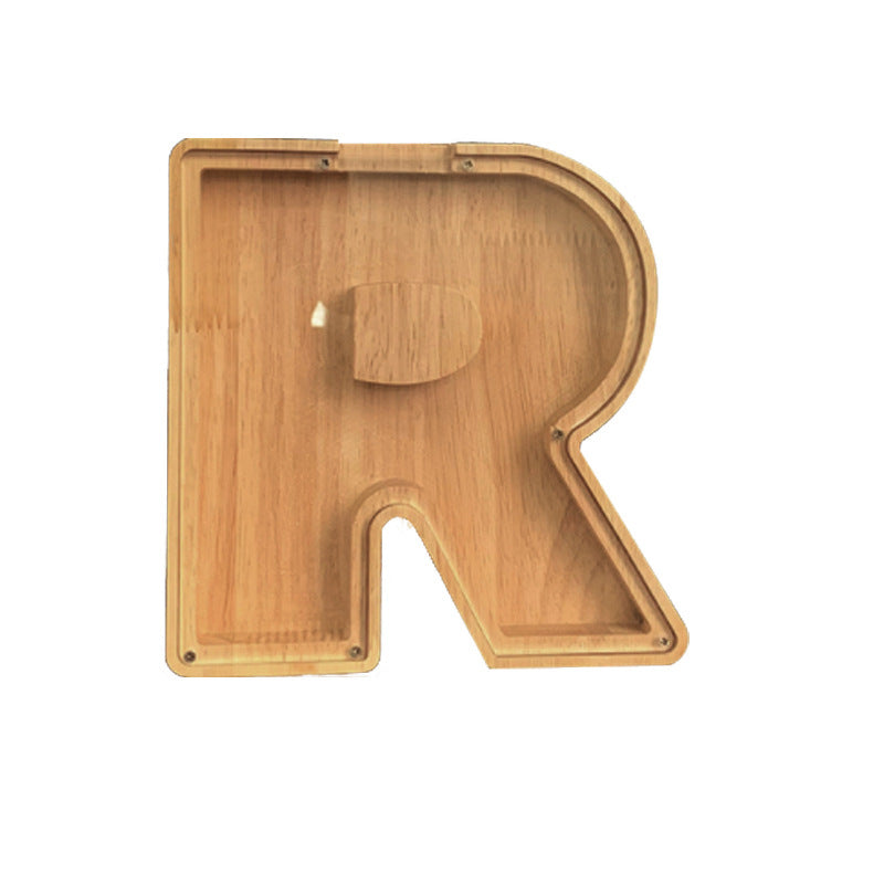 Letter R piggy bank, Personalized piggy bank, wooden piggy bank, kids piggy bank, animal piggy bank, custom piggy bank, name piggy bank, coin bank for kids, nursery decor, kids room decor, personalized gift for kids, savings for kids.  
