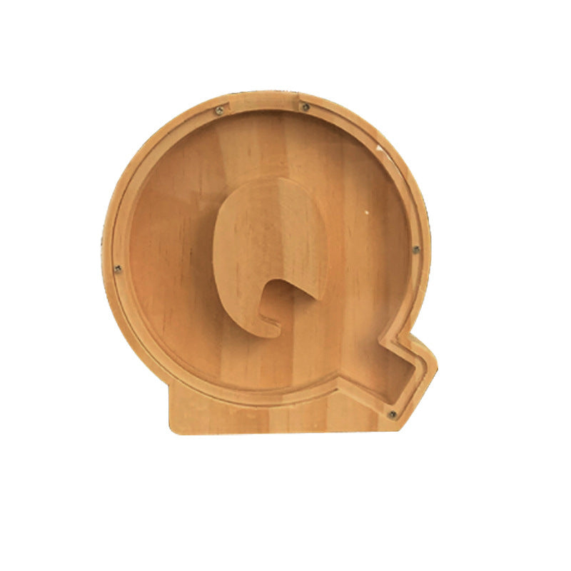 Letter Q Piggy bank, Personalized piggy bank, wooden piggy bank, kids piggy bank, animal piggy bank, custom piggy bank, name piggy bank, coin bank for kids, nursery decor, kids room decor, personalized gift for kids, savings for kids. 