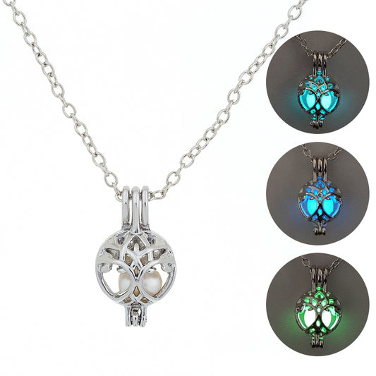 Glow-in-the-dark tree of life necklace