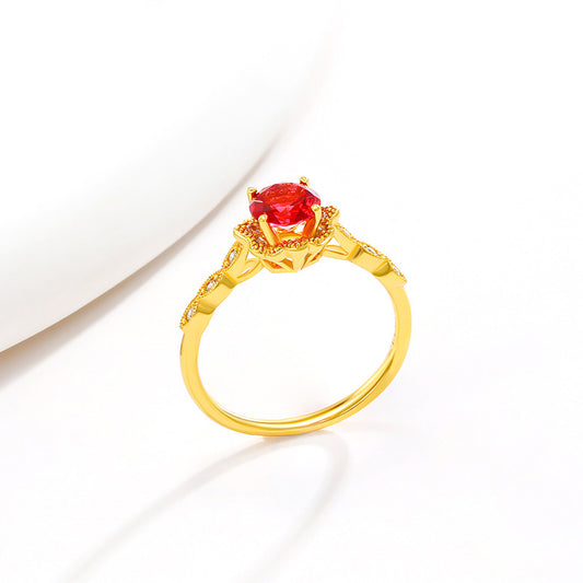 Pomegranate Red Gemstone Ring